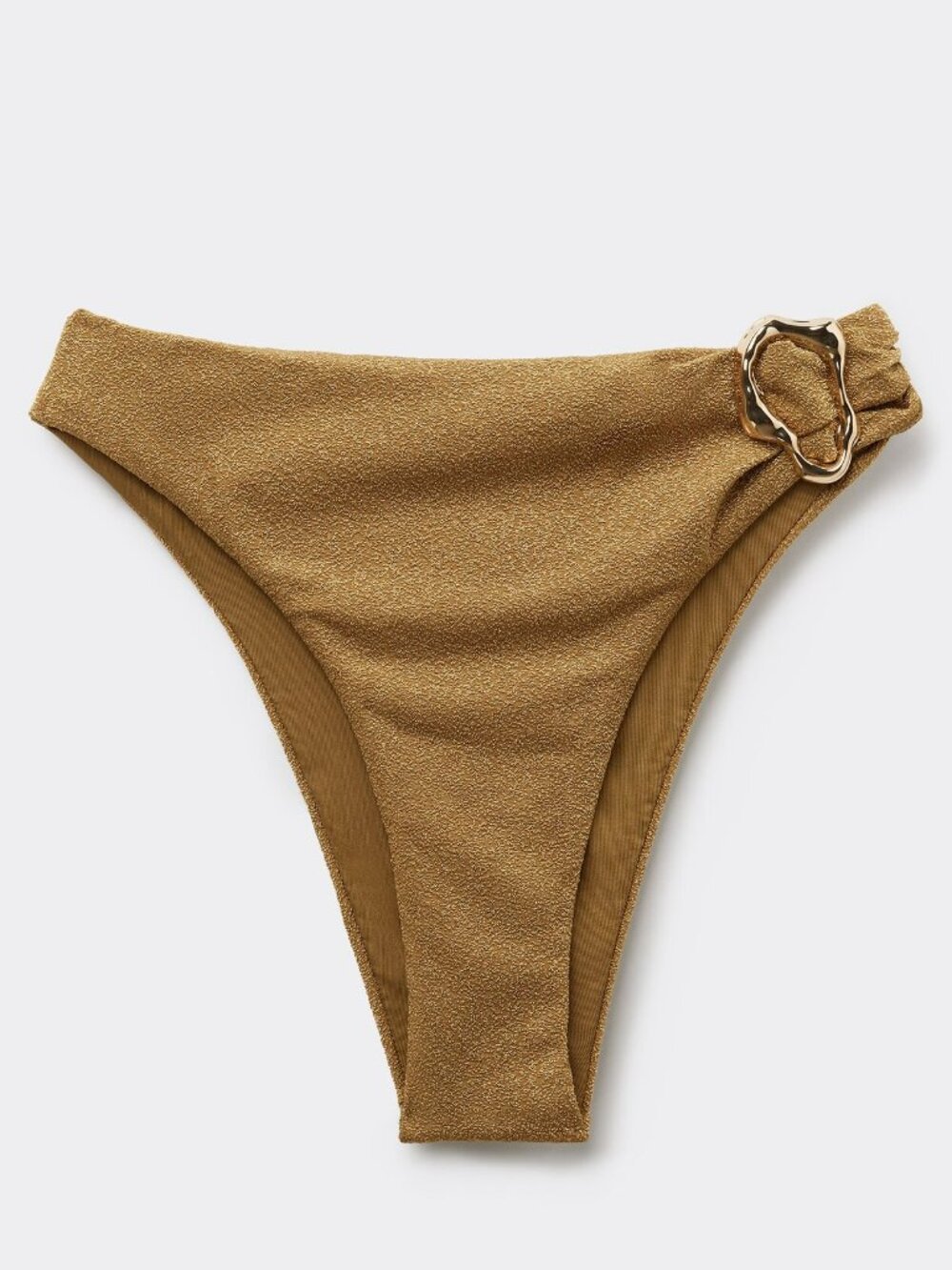 Calzedonia Gold bikini bottoms High-Waisted Brazilian Swimsuit Sophisticated S